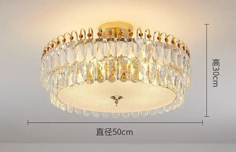 Gold Crystal LED 80cm Chandelier