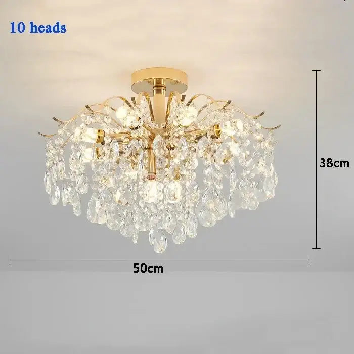 Gold Crystal LED 80cm Chandelier