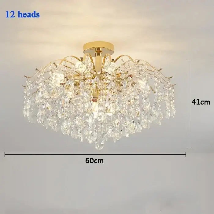 Gold Crystal LED 80cm Chandelier