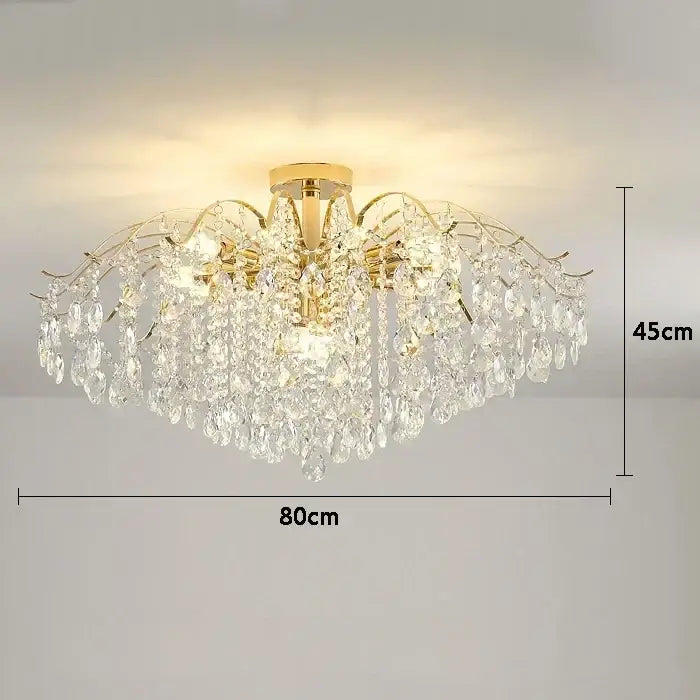 Gold Crystal LED 80cm Chandelier