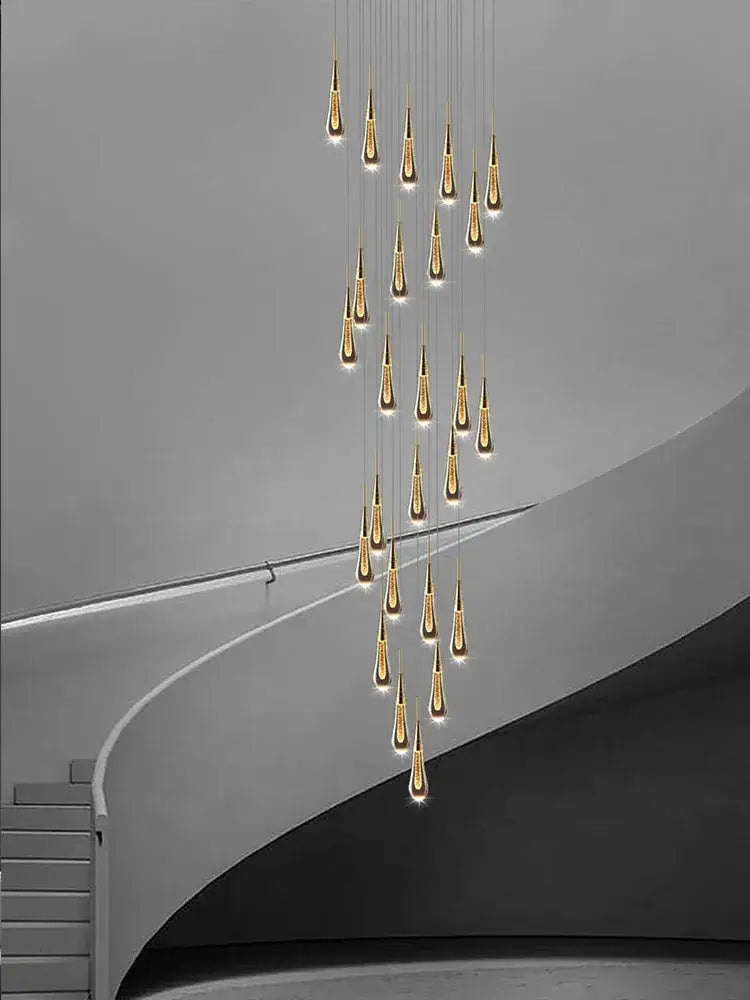 Gold Crystal Teardrop 60-Head Chandelier