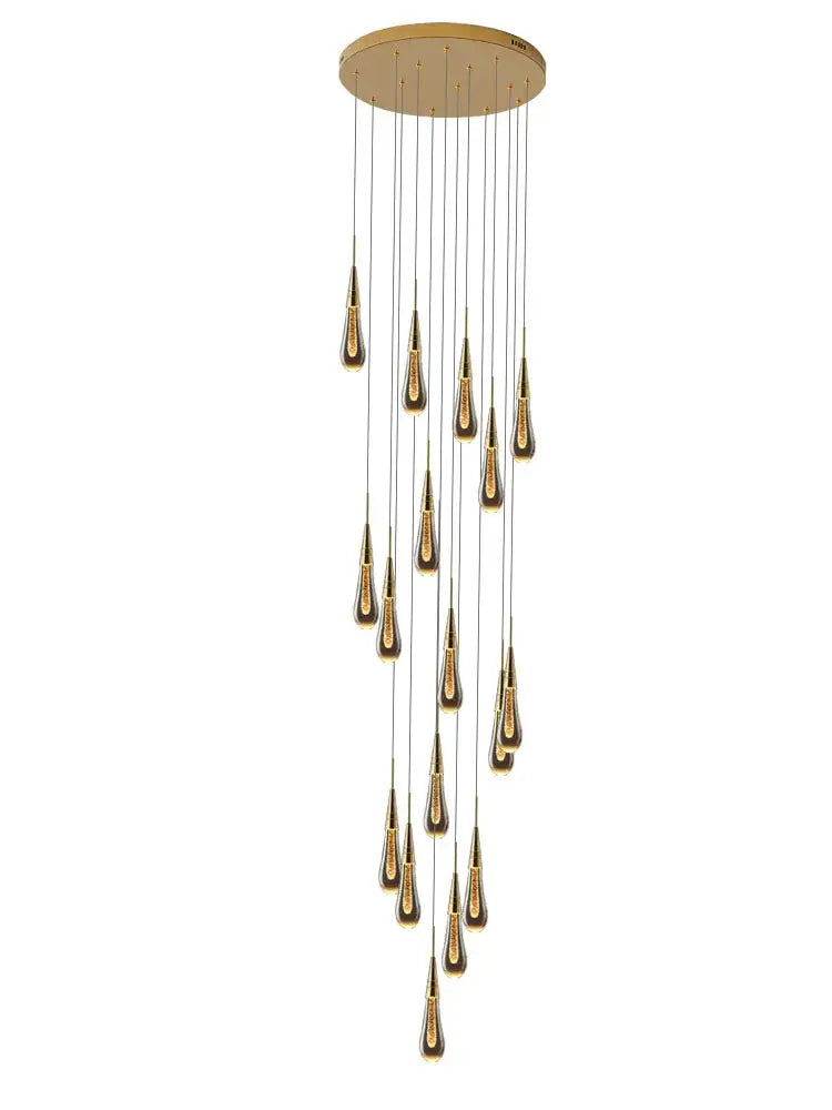 Gold Crystal Teardrop 60-Head Chandelier