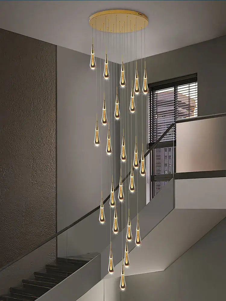 Gold Crystal Teardrop 60-Head Chandelier