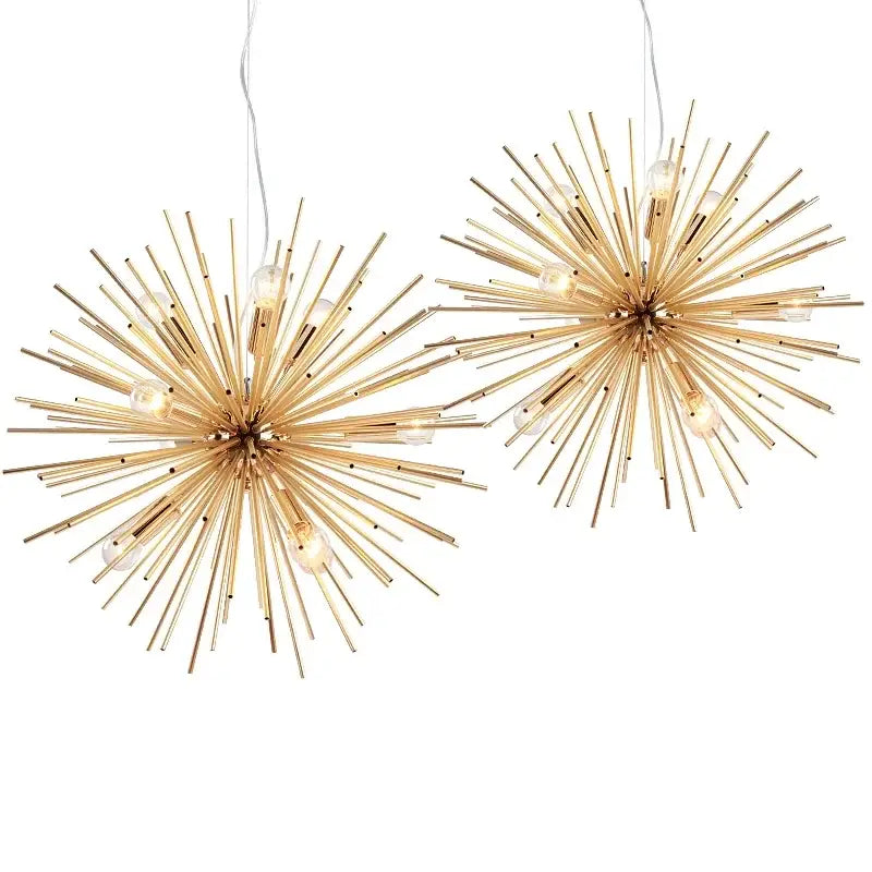Gold Geometric Starburst Chandelier