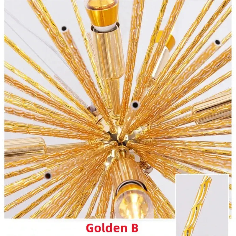 Gold Geometric Starburst Chandelier