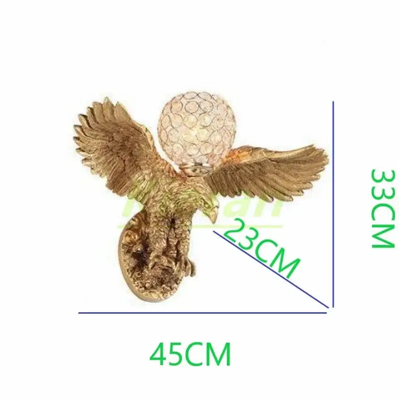 Gold Eagle Crystal Wall Lamp