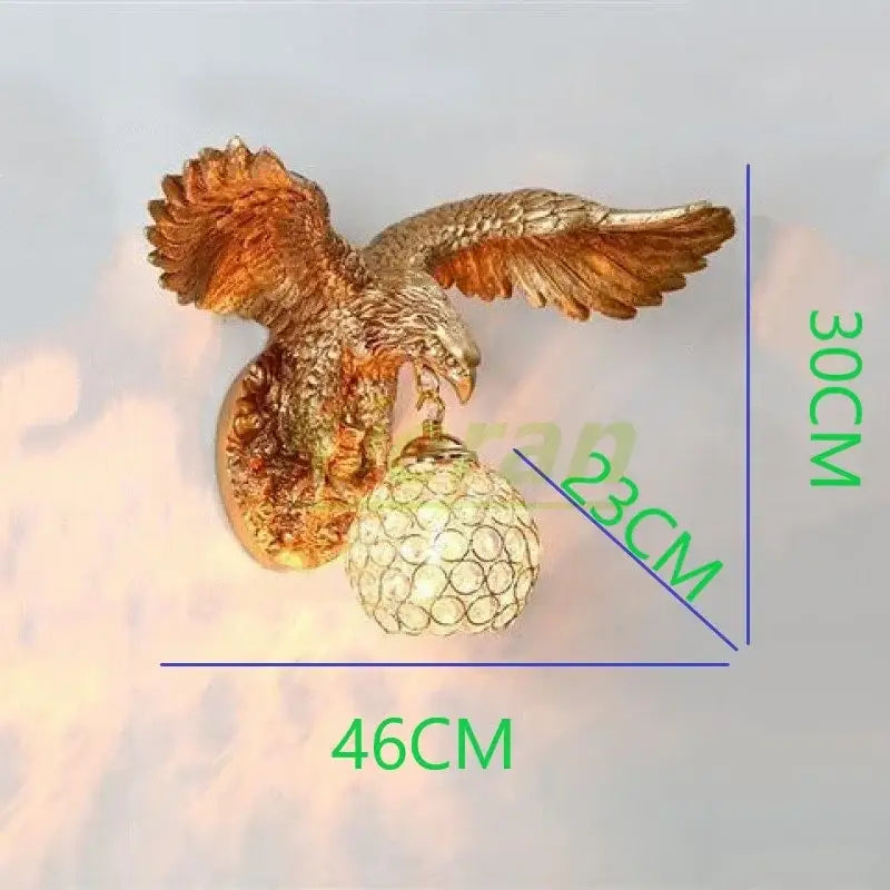 Gold Eagle Crystal Wall Lamp
