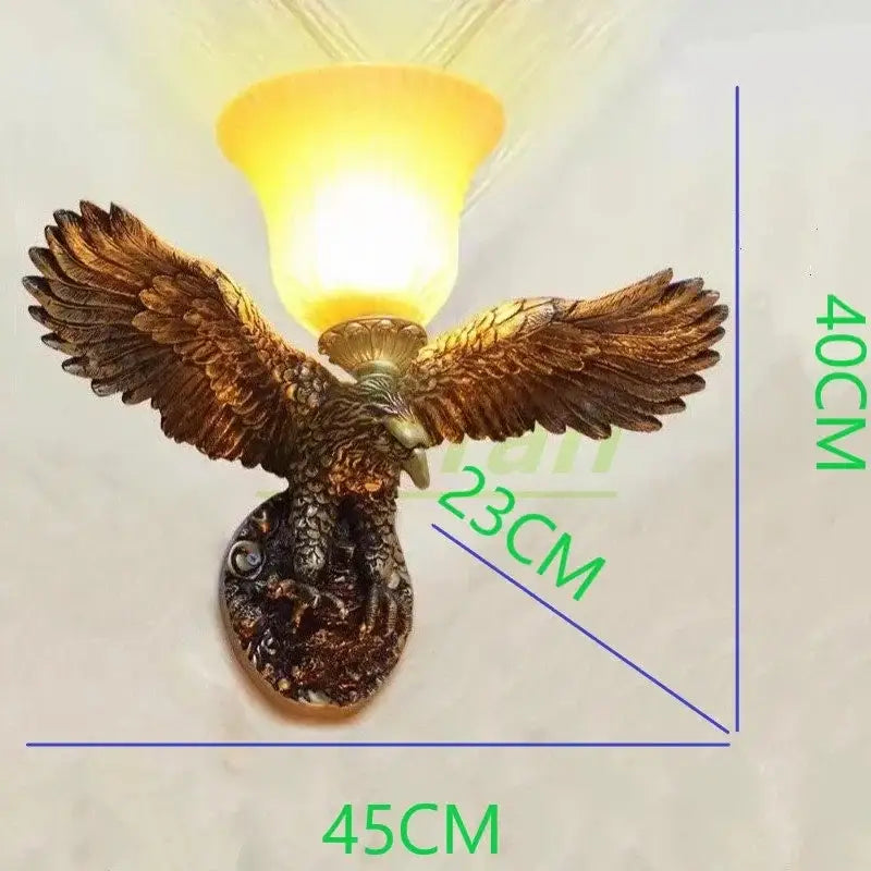 Gold Eagle Crystal Wall Lamp