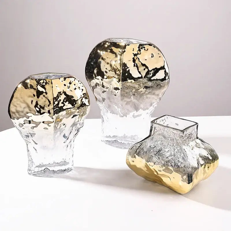 Gold Glass Vase Set