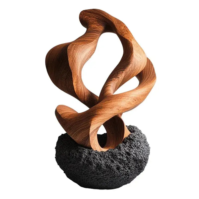 Gold Geometric Resin Sculpture