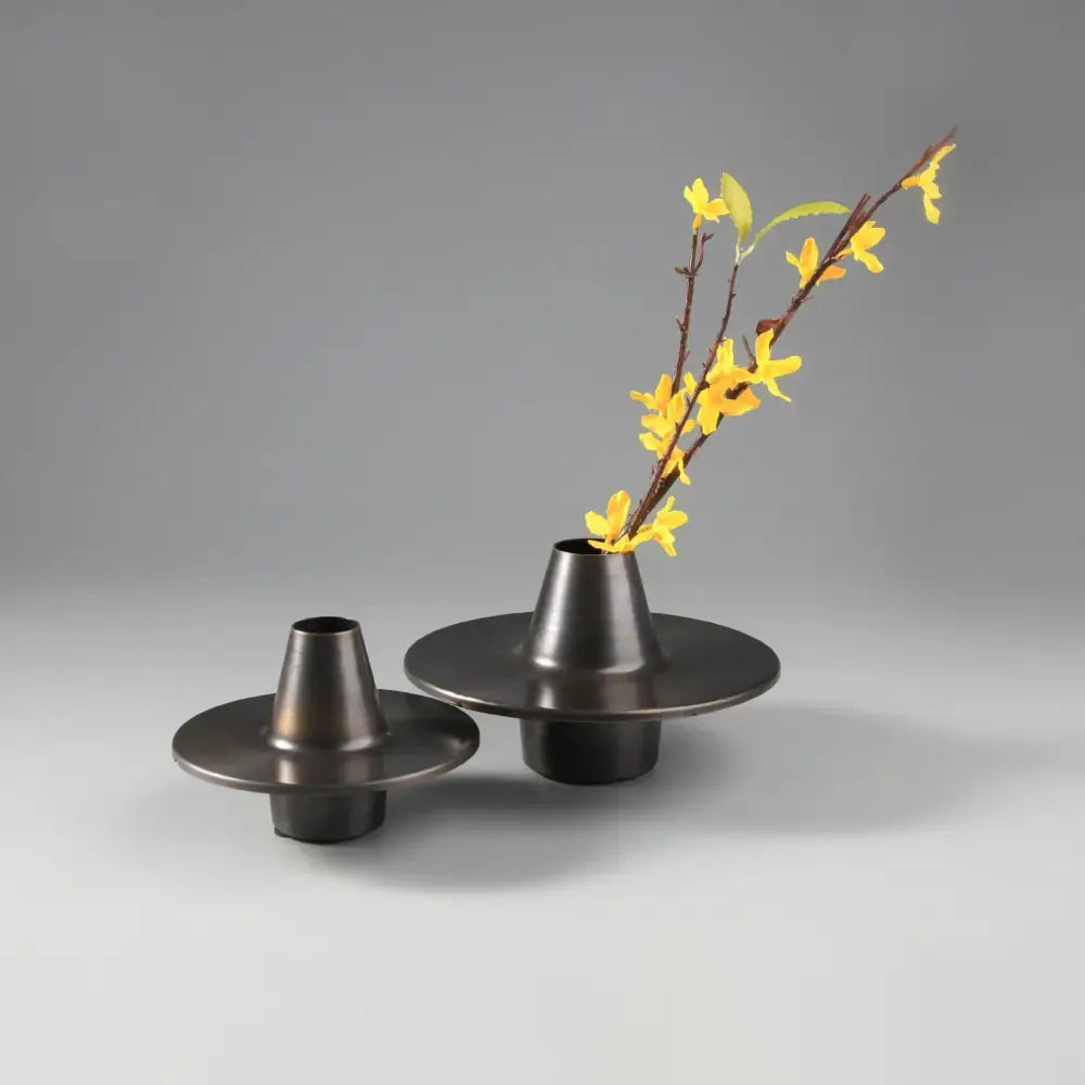 Gold Geometric Metal Vase