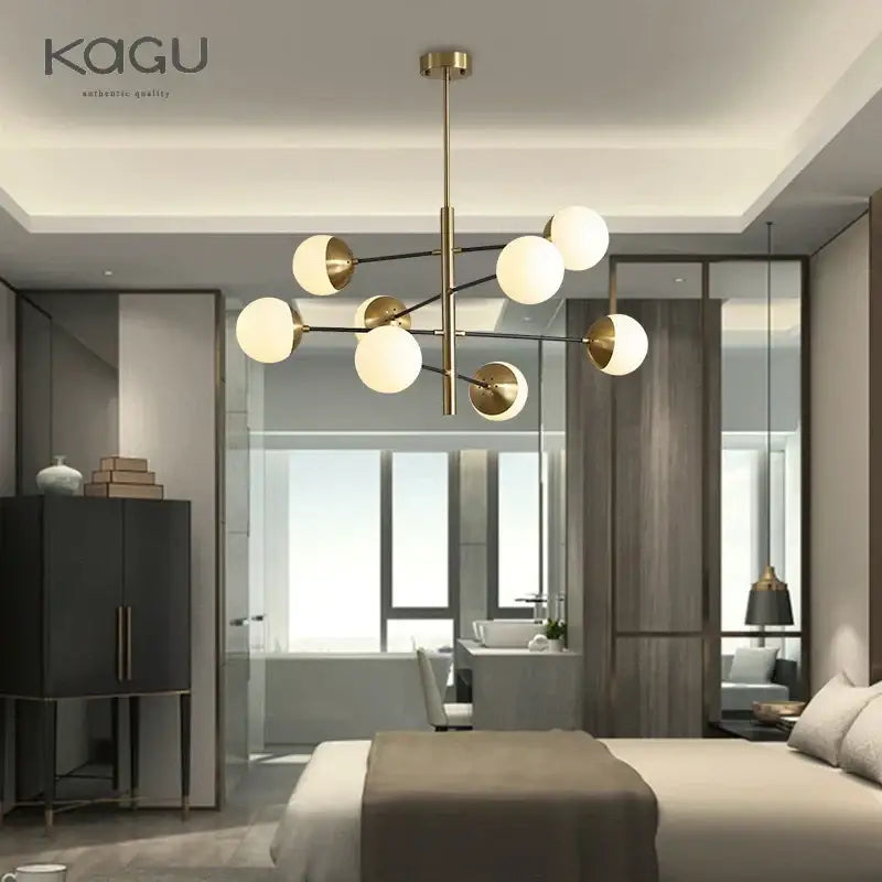 Gold Glass Bean Chandelier