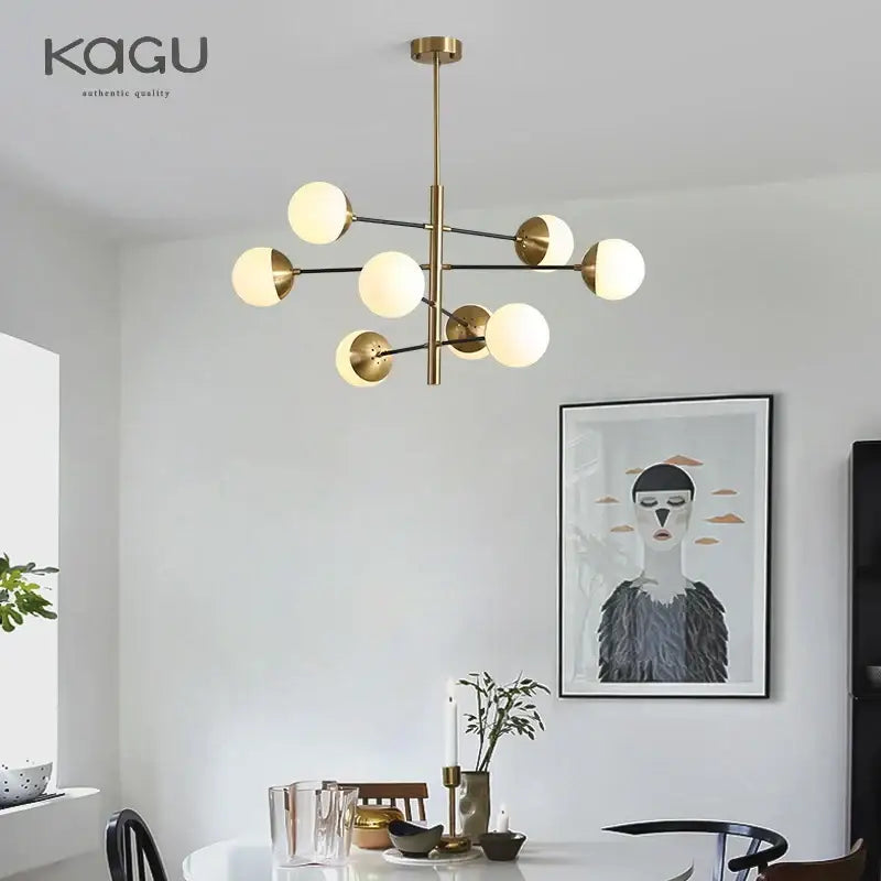 Gold Glass Bean Chandelier