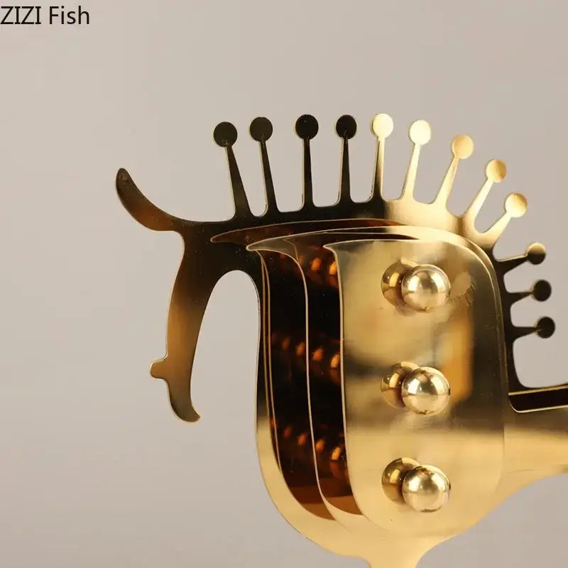 Gold Horse Metal Sculpture