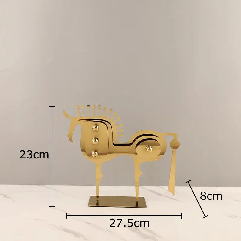 Gold Horse Metal Sculpture