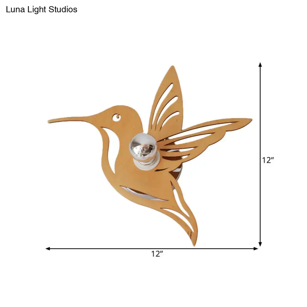 Beige Hummingbird Wall Sconce