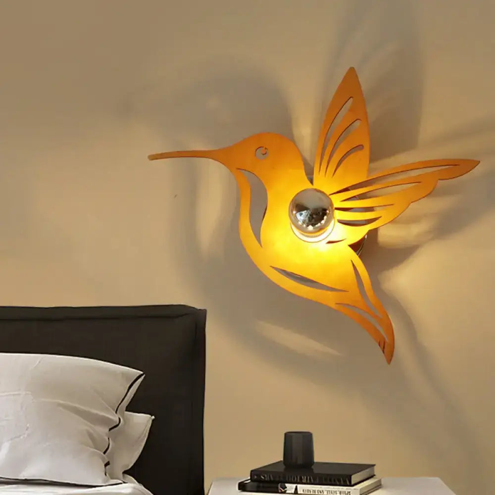 Beige Hummingbird Wall Sconce