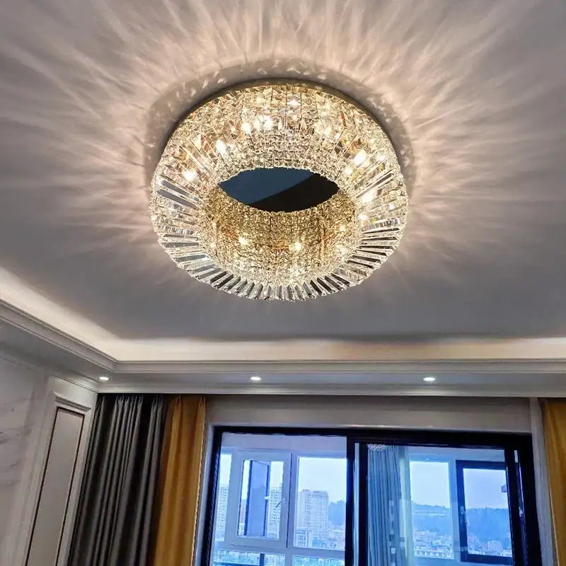 Gold LED Crystal Ceiling Lamp