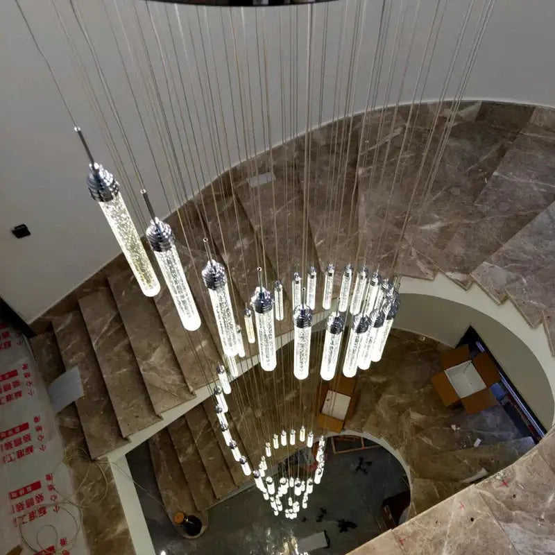 Gold Crystal Chandelier 30-Head for Staircases