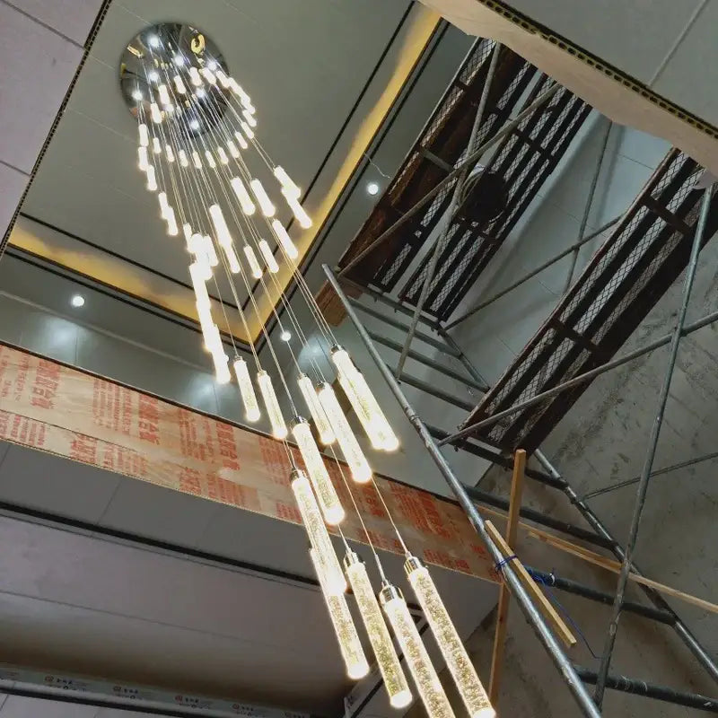 Gold Crystal Chandelier 30-Head for Staircases