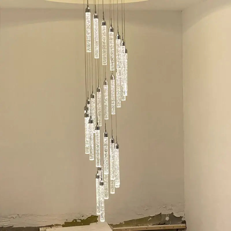 Gold Crystal Chandelier 30-Head for Staircases