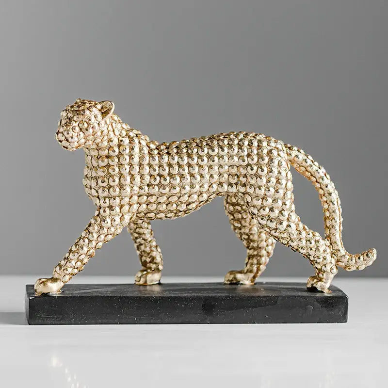 Golden Leopard Resin Figurine