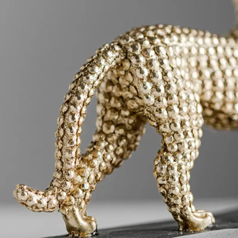 Golden Leopard Resin Figurine
