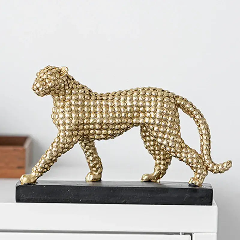 Golden Leopard Resin Figurine