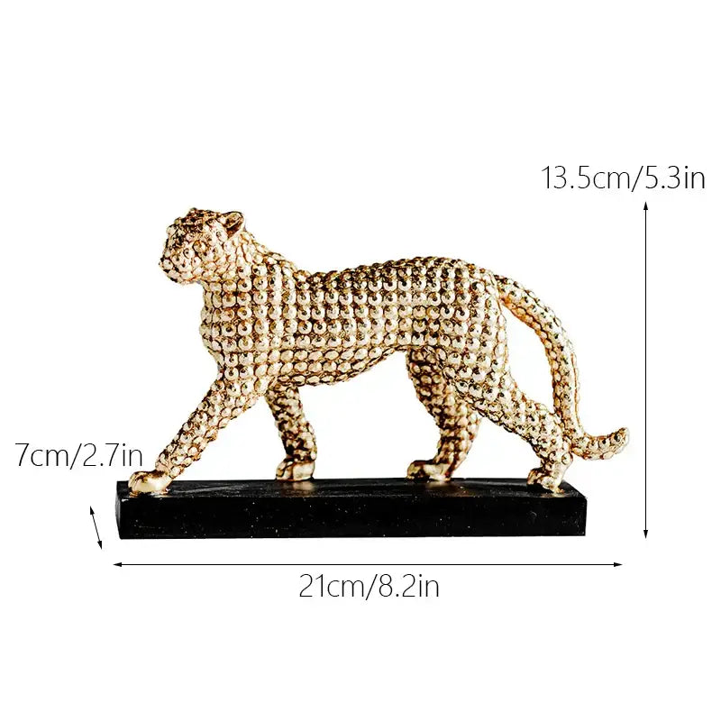 Golden Leopard Resin Figurine