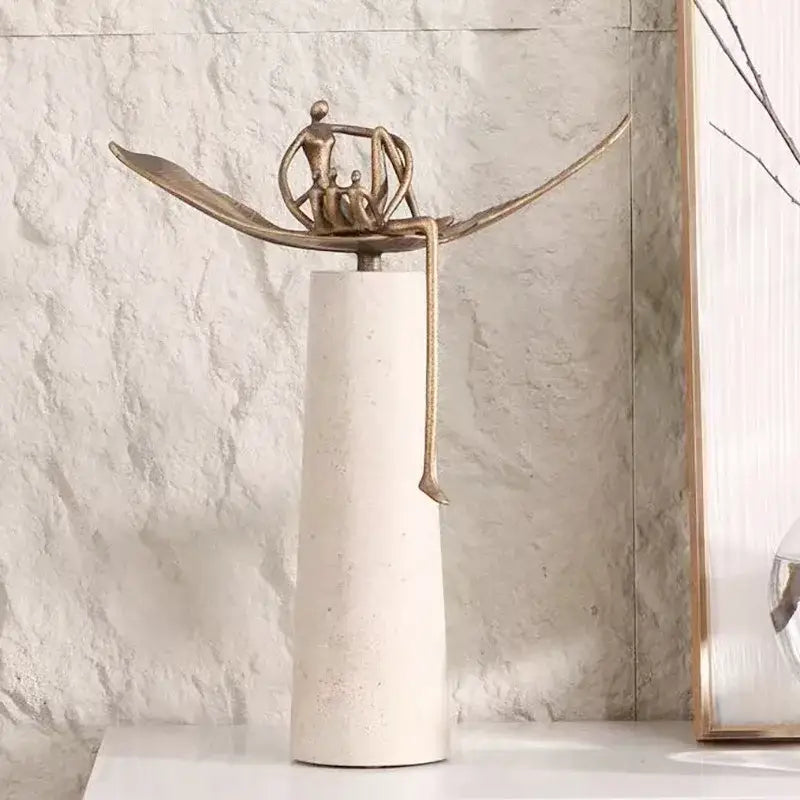 Golden Metal Abstract Sculpture