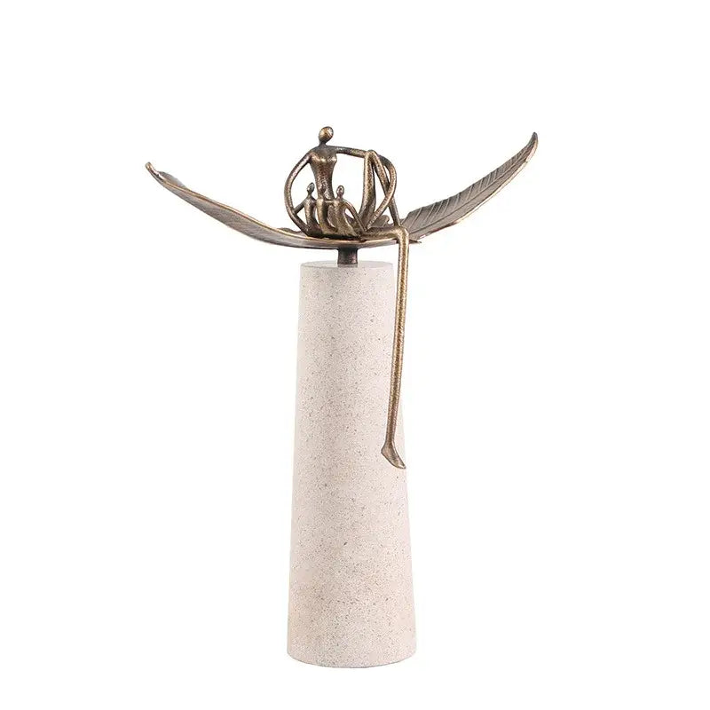 Golden Metal Abstract Sculpture