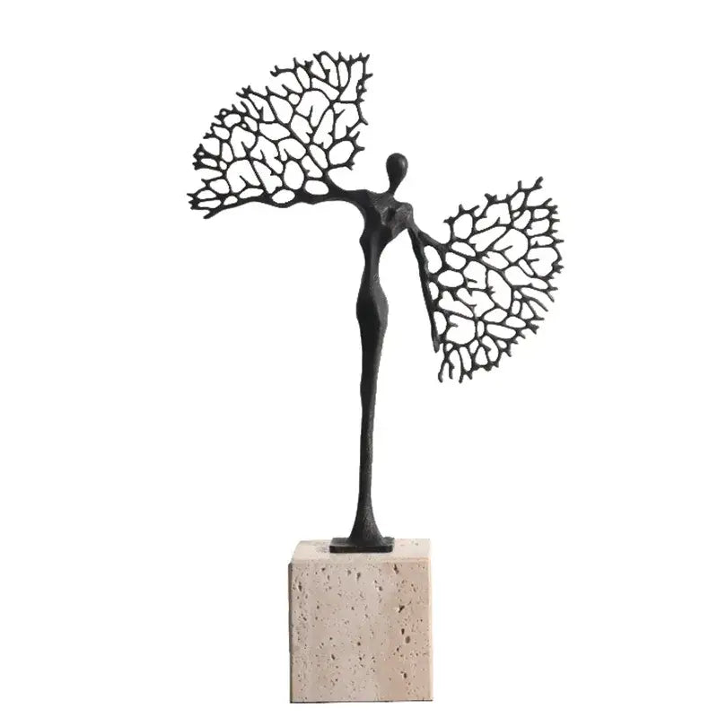Golden Metal Abstract Sculpture