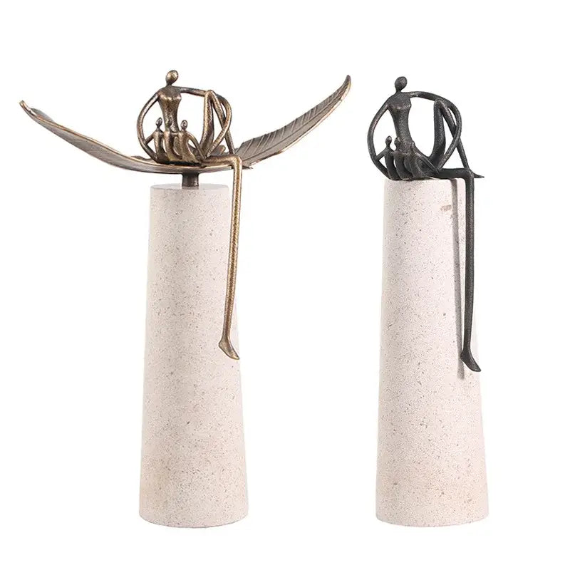 Golden Metal Abstract Sculpture