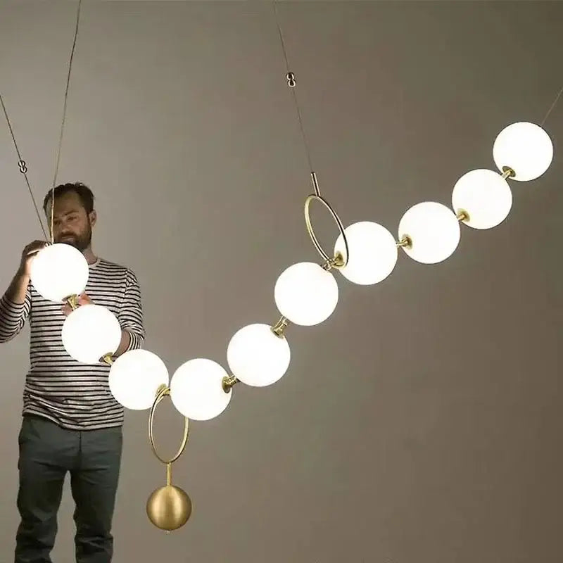Golden Necklace Glass Chandelier