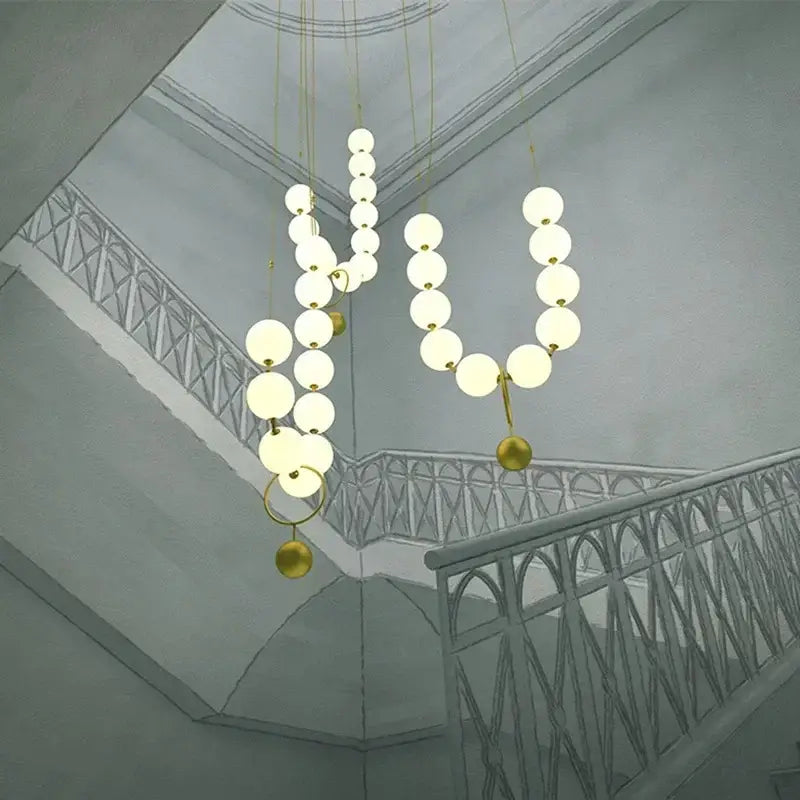 Golden Necklace Glass Chandelier