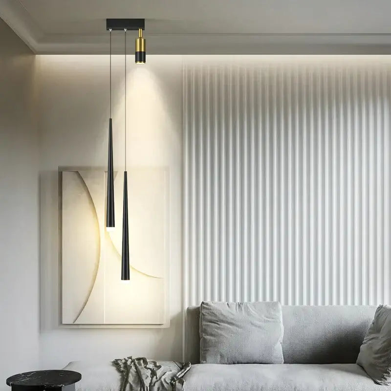 Gold Cylindrical Pendant Light Aluminum 15cm