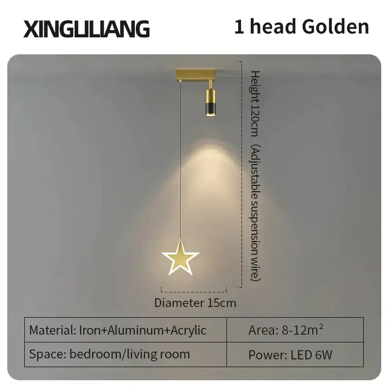 Gold Cylindrical Pendant Light Aluminum 15cm