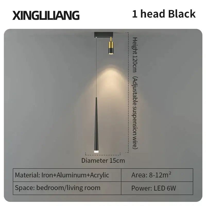 Gold Cylindrical Pendant Light Aluminum 15cm