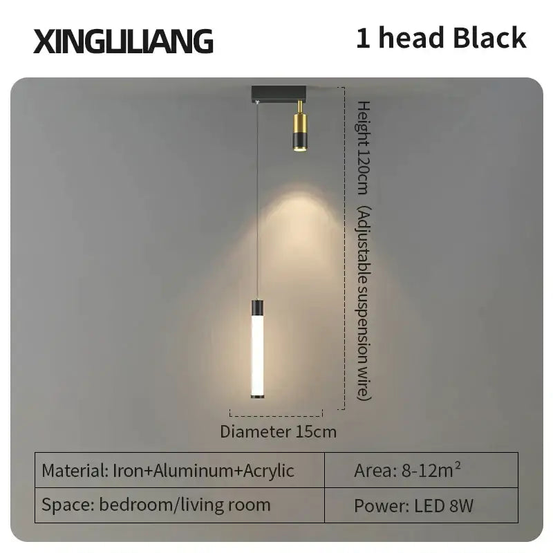 Gold Cylindrical Pendant Light Aluminum 15cm