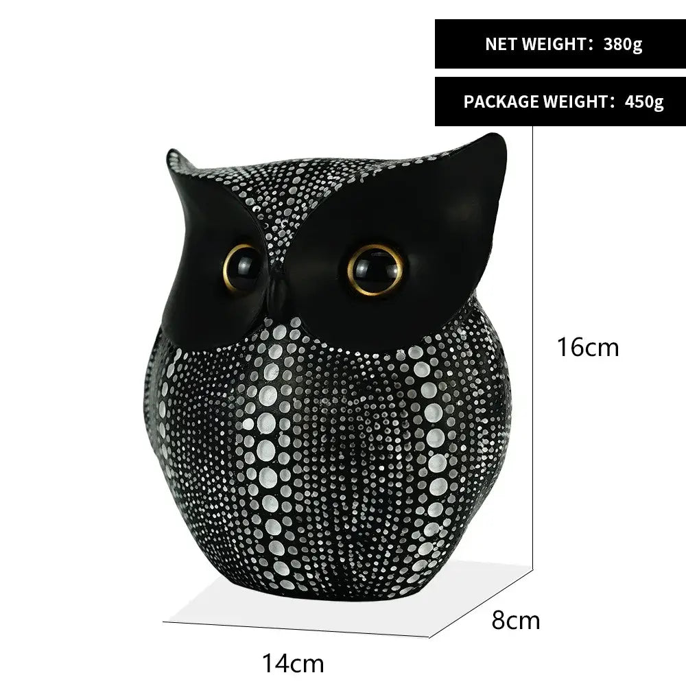 Gold Perforated Owl Statues