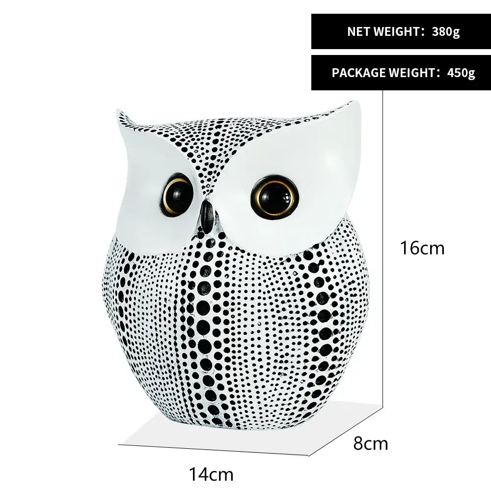 Gold Perforated Owl Statues