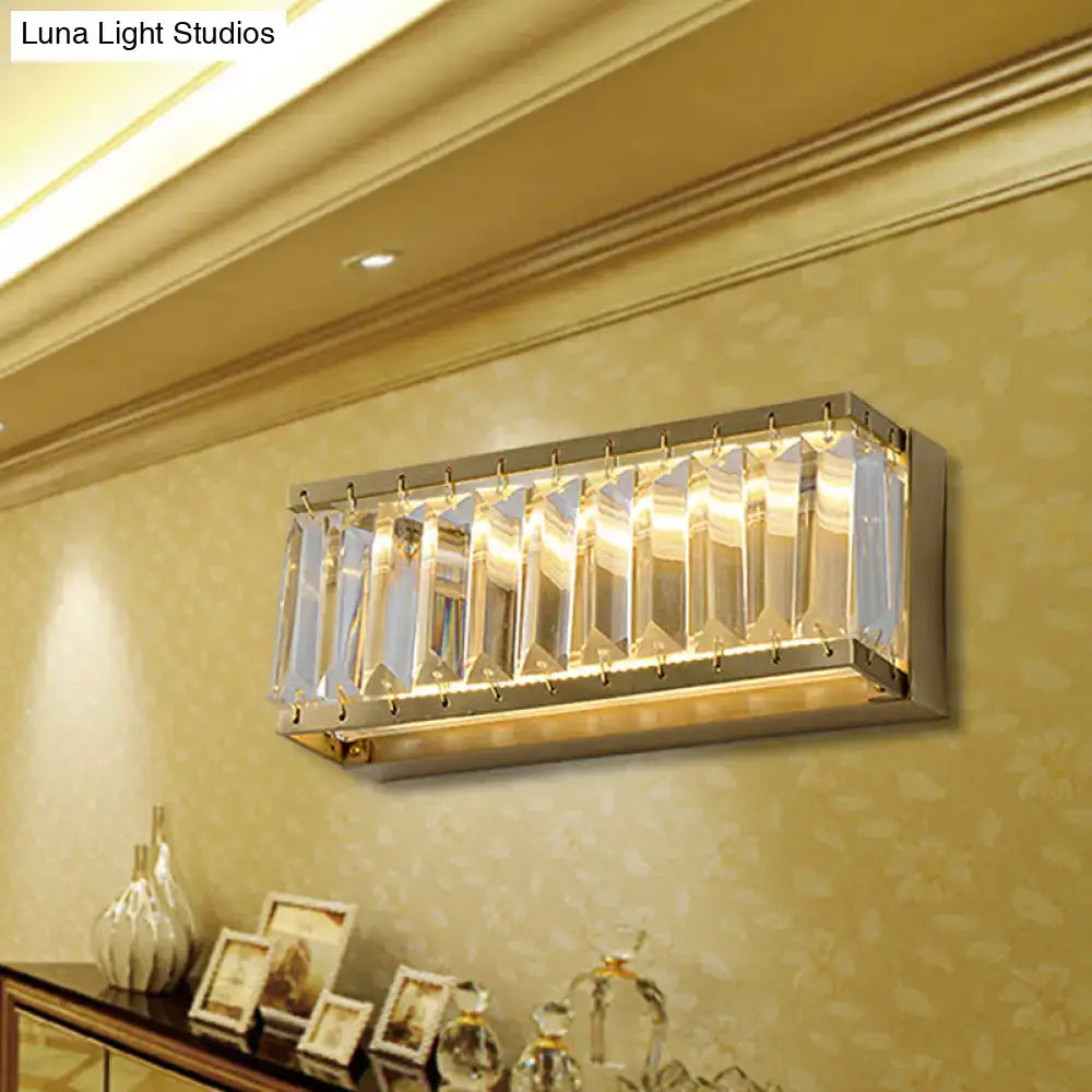 Gold Faceted Crystal Wall Sconce for Hallway