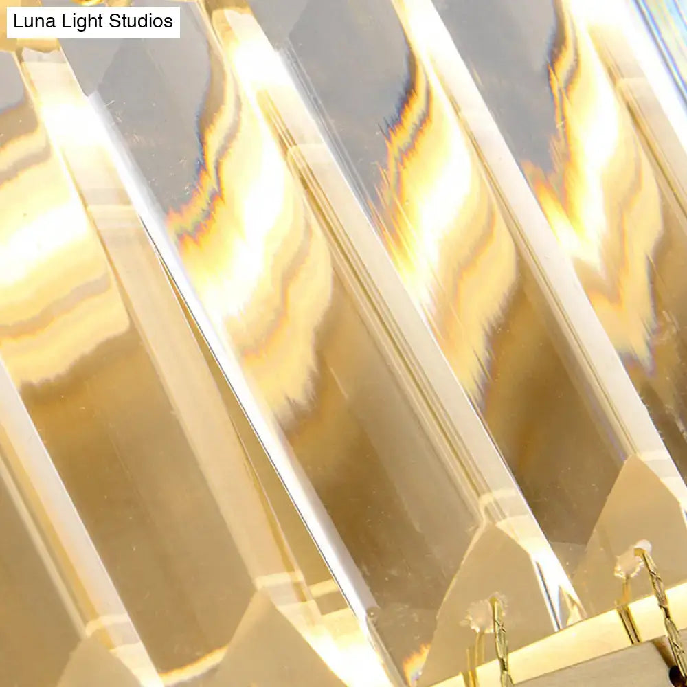Gold Faceted Crystal Wall Sconce for Hallway