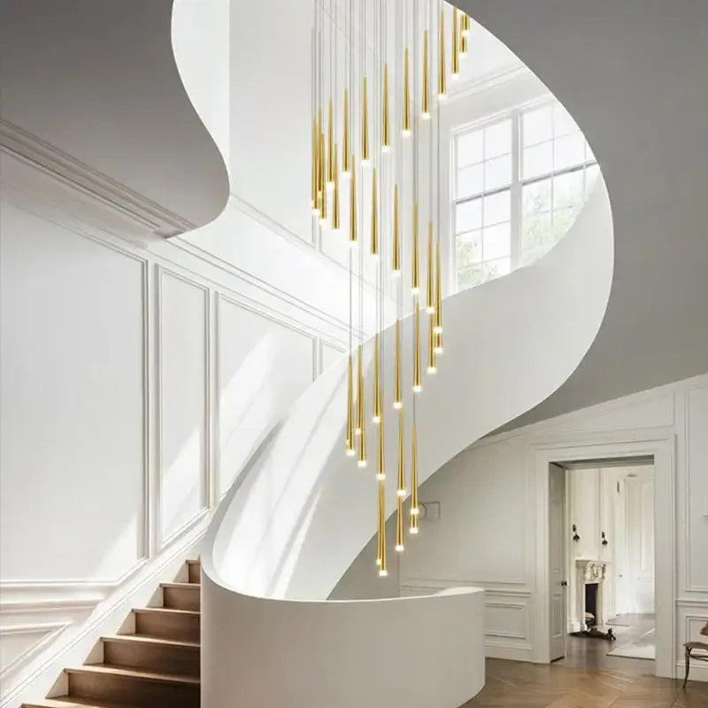 Gold Tapered LED Chandelier 30-Head Design