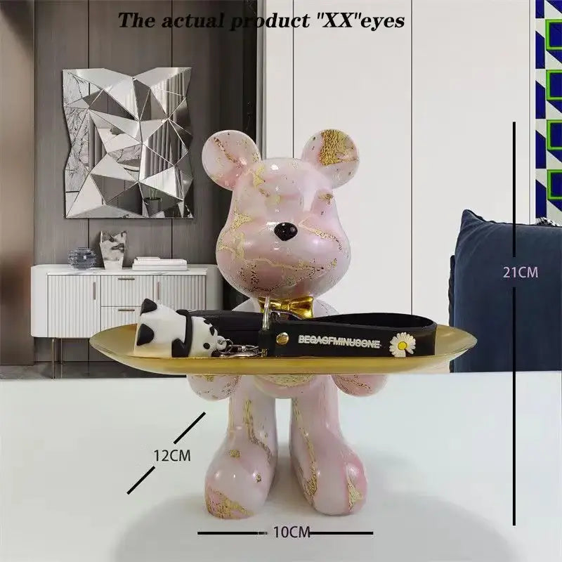 Gold Tray Bear Statue