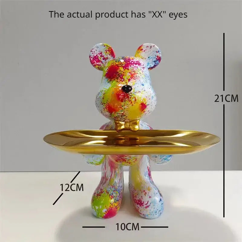 Gold Tray Bear Statue