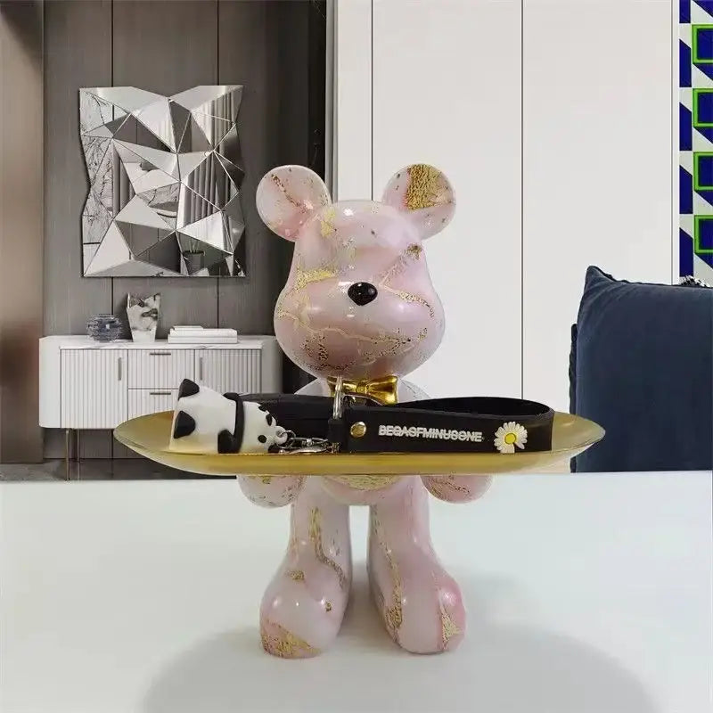 Gold Tray Bear Statue