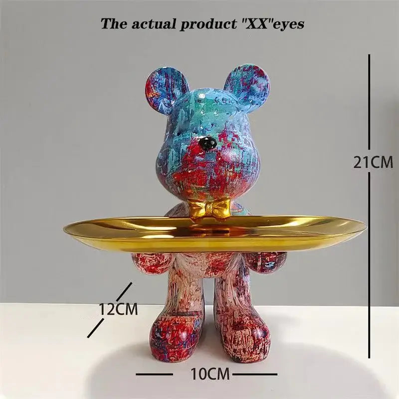 Gold Tray Bear Statue
