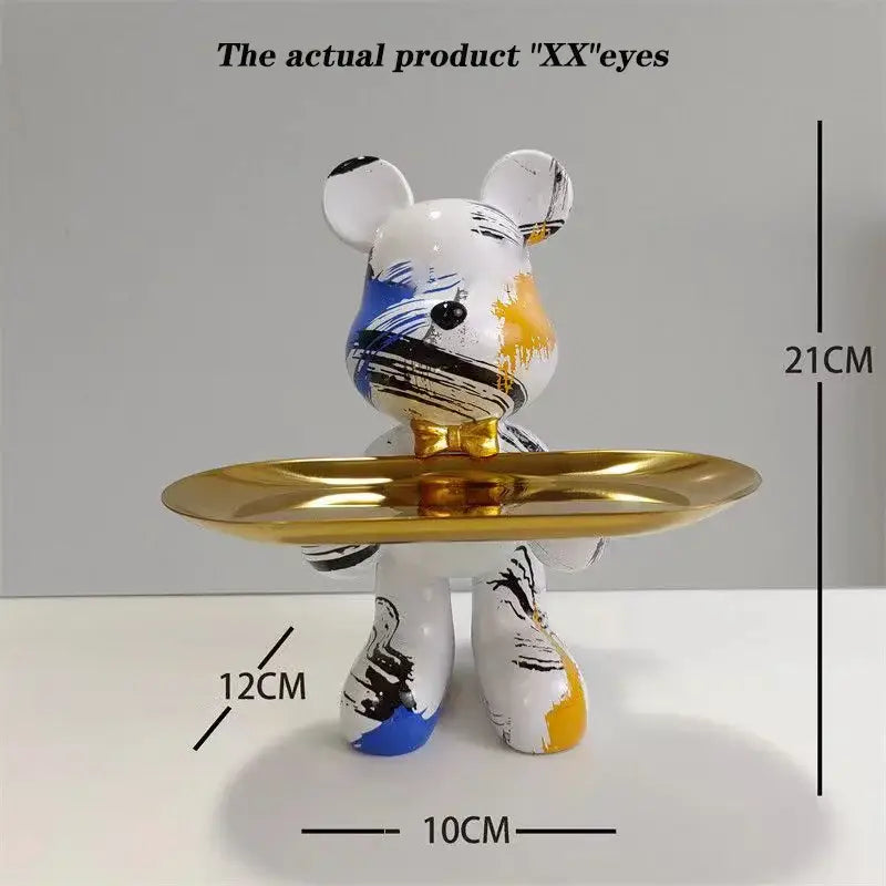 Gold Tray Bear Statue