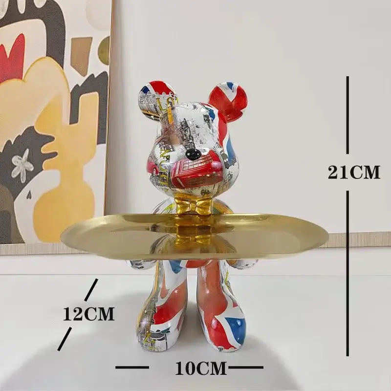 Gold Tray Bear Statue